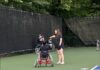 Dawn Churi works to change the world through adaptive sports Blazesports America Executive Director Dawn Churi works with a an athlete at a wheelchair tennis event. (Cameron Scott/Fresh Take Georgia)